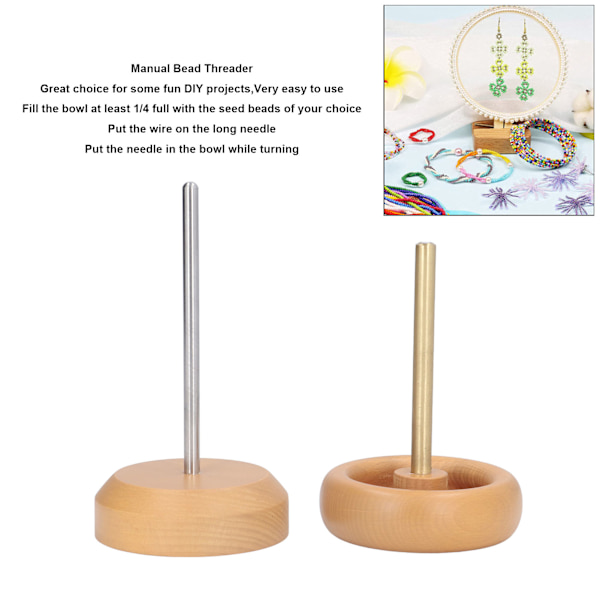 Perle Spinner Manuell Roterbar Hurtig Tre DIY Perlefremstillingsenhet for Smykkehåndverk