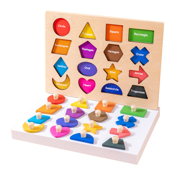 Form Pussel Trä Pussel för Småbarn, Pussel Montessori Sha