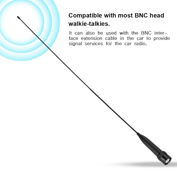 BNC-stik 10W UV dobbeltbånds walkie talkie 144/430MHz tovejsradio blød antenne