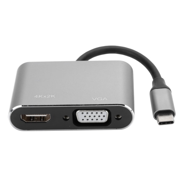 Adapter TypeC Hub VGA HDMI DVI Displayport/3.1 Ethernet Converter Dock 4K resoluutio (harmaa)