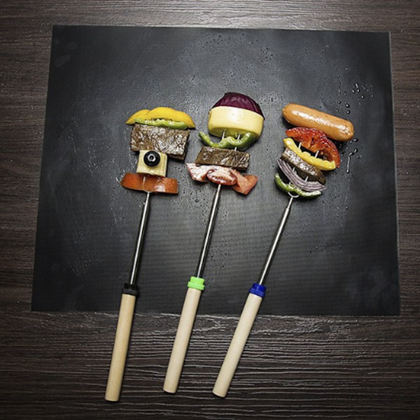 Grillmatta för utomhusbruk, multifunktionella PTFE-belagda grilltillbehör, non-stick grillark för säker grillupplevelse, 3 st