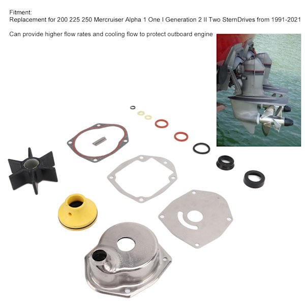 Reparationssæt til vandpumpehjul 817275Q05 Erstatning for 200 225 250 Mercruiser Alpha One Gen II 1991‑2021