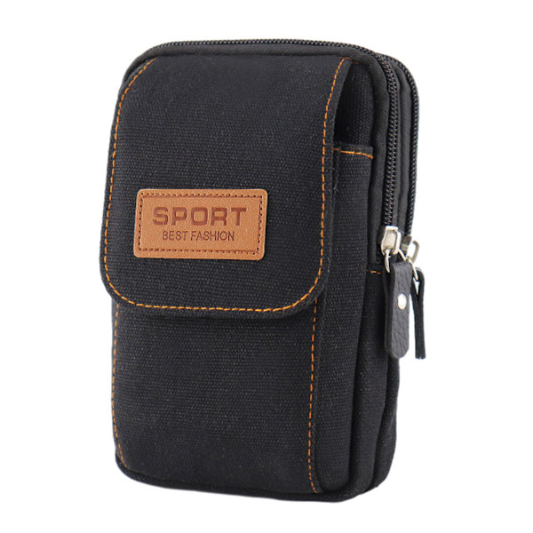 Herrmobil Fanny pack multifunktionell vertikal canvas väska 7 \"stor kapacitet mobiltelefon väska