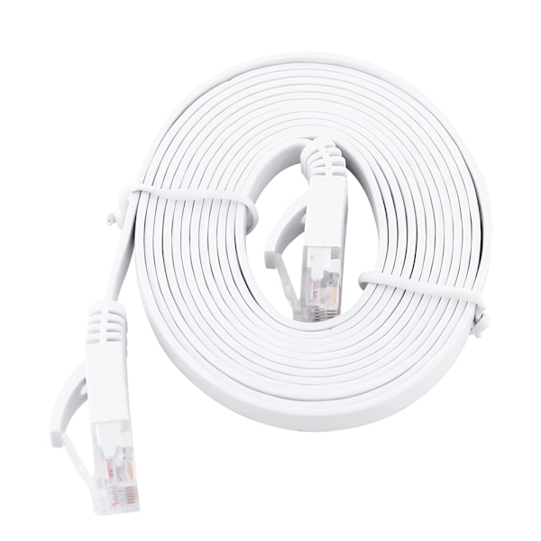 RJ45 CAT6 Ethernet Nätverk Platt LAN-kabel UTP Patch Router-kablar 1000M Vit 2meter