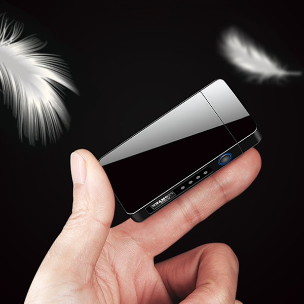 Batteriindikator Tändare, Portabel och Kompakt Elektrisk Tändare, Zinklegering Dubbel Arc Pulserande Uppladdningsbar USB-Tändare
