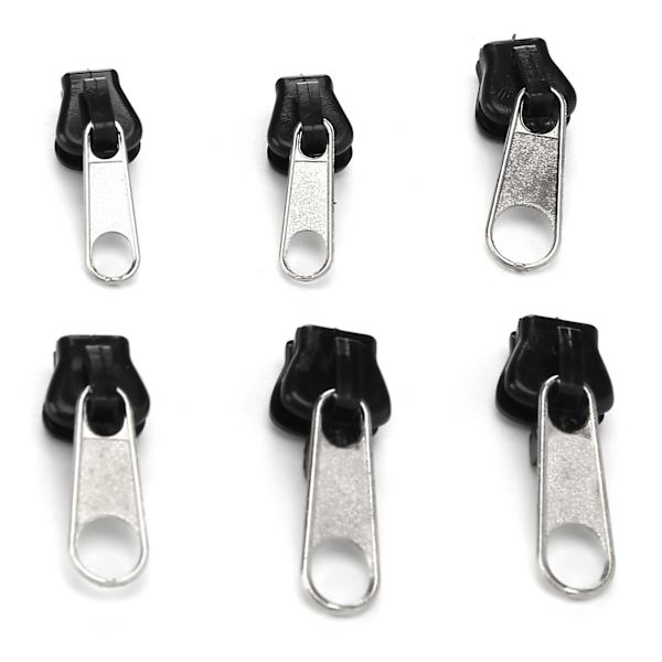 12 st universella dragkedjehuvud reparationskit ersättning för DIY jackor jeans byxor rockar plånböcker silver