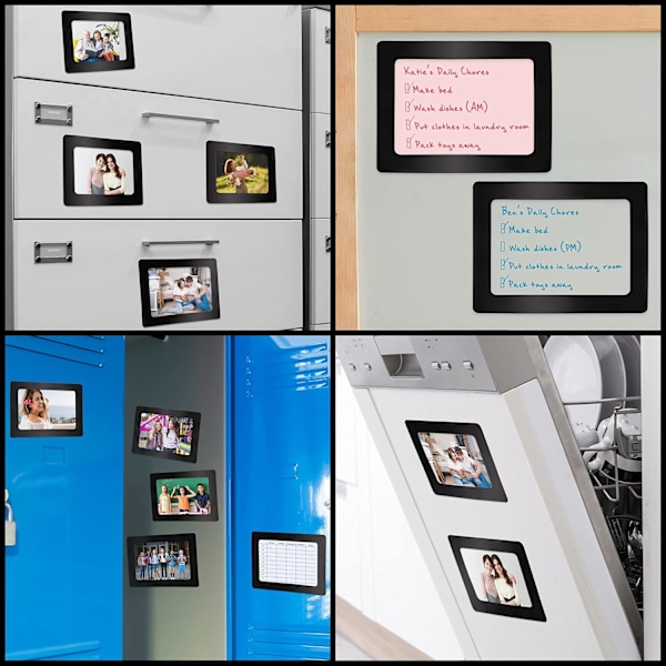 Moniväriset magneettiset valokuvakehykset (15 kpl, suuret) - 6x4 tuumaa - Valokuvamagneetit jääkaappiin/magneettiset valokuvakehykset Multicolor