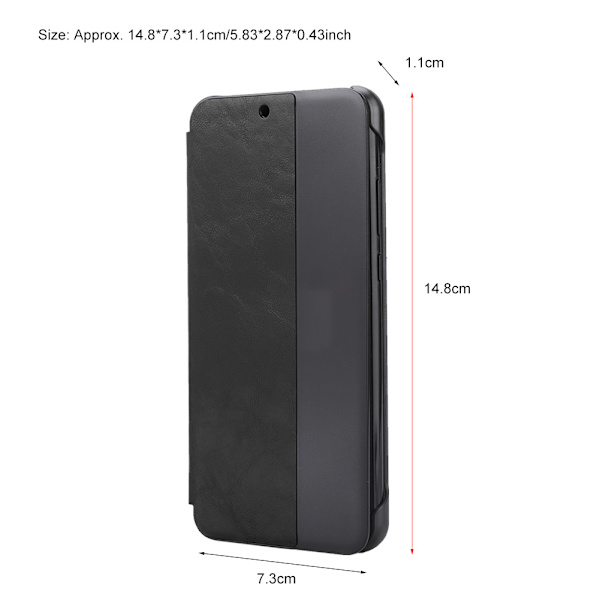 Mobiltelefonfodral Flip Type Case Smart Sleep Protection Cover för Huawei P20 Svart