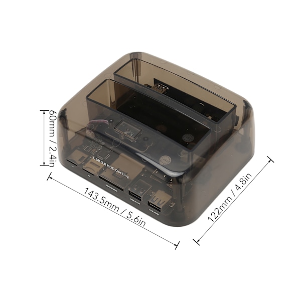 USB 3.0 til SATA IDE Dual Bay Ekstern Harddisk Dock Offline Clone Støtte 20TB 6Gbps for 2.5in 3.5in HDD SSD IDE 100‑240V