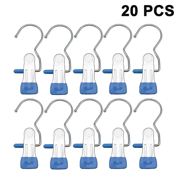 20 st Boot Hanger Clips, Tvättkrok Hängande klädnålar Rostfritt stål Galge Håll Clips för strumpor, handdukar, underkläder, hattar, halsdukar, handdukar, byxor