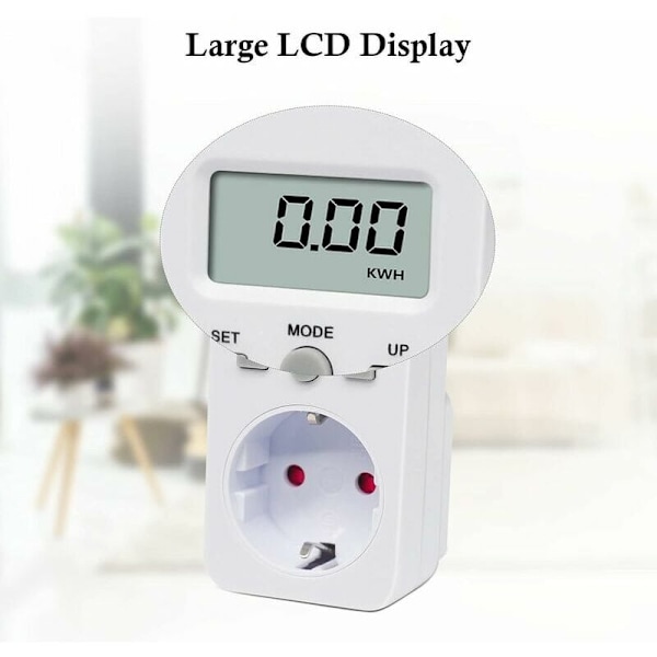 Digital Timer, 230V AC Elförbrukningsmätare för Akvarier, Växtbelysning och Hushållsapparater, Max Ström 16A, Max Effekt 3680W, Lätt att Använda med