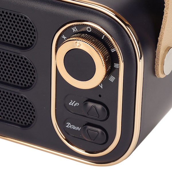 Bluetooth-högtalare Stereo HiFi Ljud USB-laddning Retro Bärbar Trådlös Högtalare för Hemma Resor Svart
