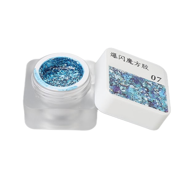 Nagellack lim set 8 färger glitter gnistrande paljetter nagelkonst gel färg för nagelsalong