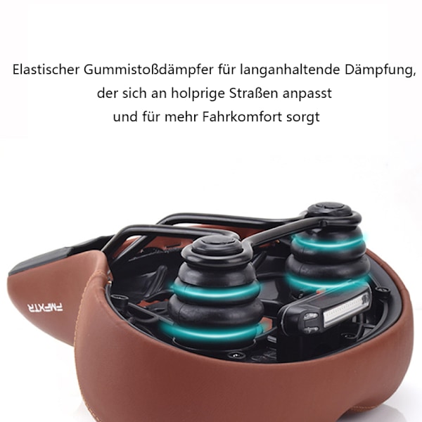 Ergonomisk Design Komfortcykelsadel för Seniorer, Vattentät Yta Säkerställer Cykling i Alla Väder, Elastomerfjädring för Stabil och Bekväm