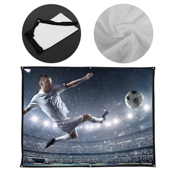 4:3 Fortykket 100 % polyester bærbar sammenleggbar hvit myk projektor lerret gardin