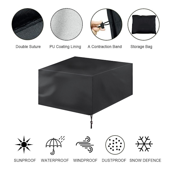 Väderbeständiga överdrag för utemöbler, Kraftigt Anti-UV utomhusöverdrag i Oxford Polyester-material, Multifunktionellt för uteplats