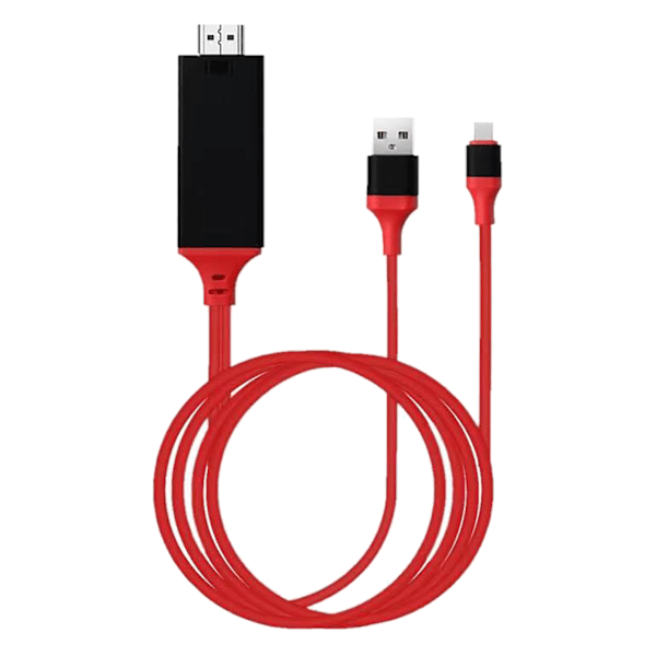 Adapterkabel Typ C till High Definition Multimedia Interface-kabeladapter PVC Koppar för telefon bärbar dator Röd