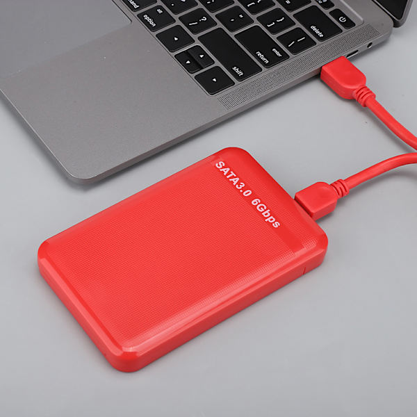 2,5 tuuman USB3.0 SATA3.0 nopea 6 Gbps:n mobiili kiintolevykuori tukee 6 Tt:n UASP-kiihtyvyyttä (punainen)