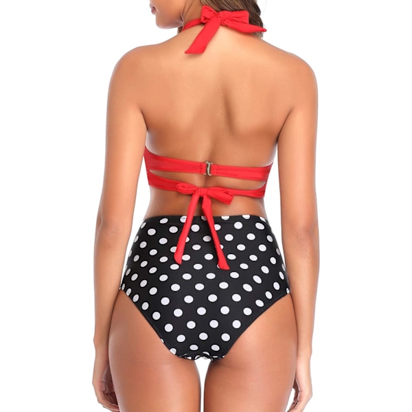 Naisten Vintage Collect -bikinit uimapuku, röyhelöinen korkeavyötäröinen kaksiosainen setti, jossa nyöritys ja röyhelöiset bikinit, jotka sopivat yhteen 3/4-uimapukujen kanssa