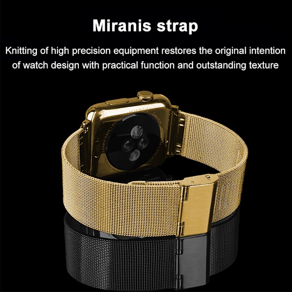 Kompatibel för Apple Watch Band 38-40mm /42-44mm, Rostfritt stål Loop Spänne Metallrem Armband Loop Replacement Band för Iwatch Series 4, Series