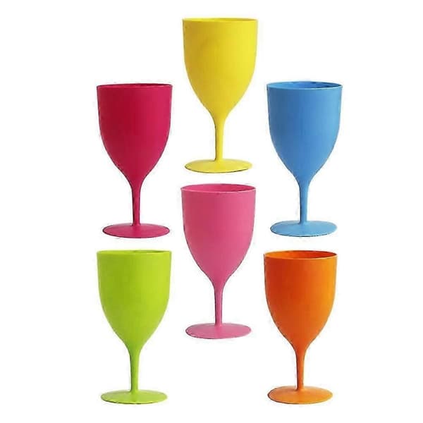 Fargede vinglass bryllupsdesign 6 stk