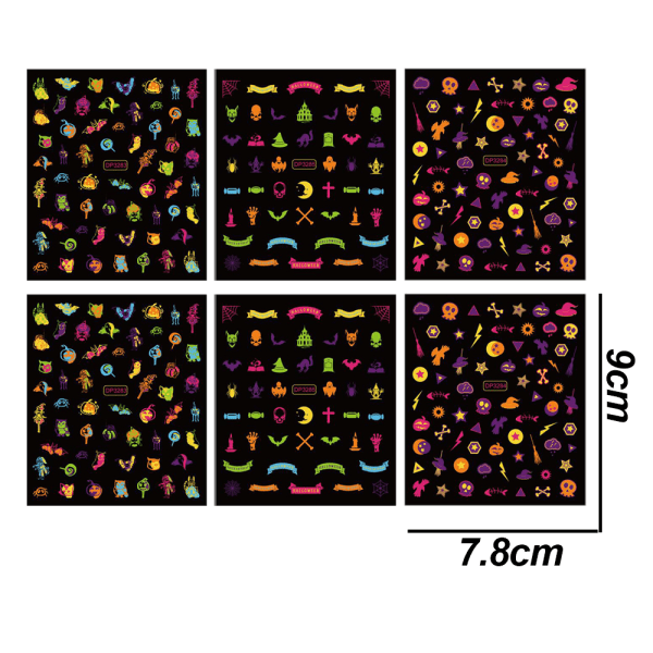Halloween neglekunst klistremerker Blod negleklistremer, selvklebende N