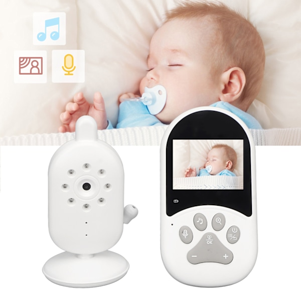 Videobabyvakt med kamera 2,4 tum 2-vägs röstkommunikation Infraröd nattvision WiFi Baby Monitoring Device 100‑240V EU-kontakt
