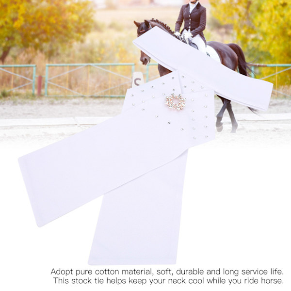 Ridning Stock Tie Equestrian Förknuten Brosch Bomull Vuxen Halsduk Krage Utrustning
