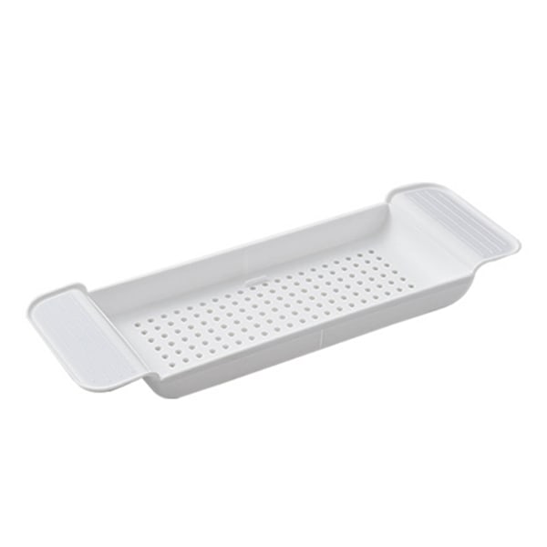 Badekarbakke Stabil Placering Udvidelig Plastmateriale Drænende Design Badekar Caddy Badekar Bord til Badeværelse Hvid