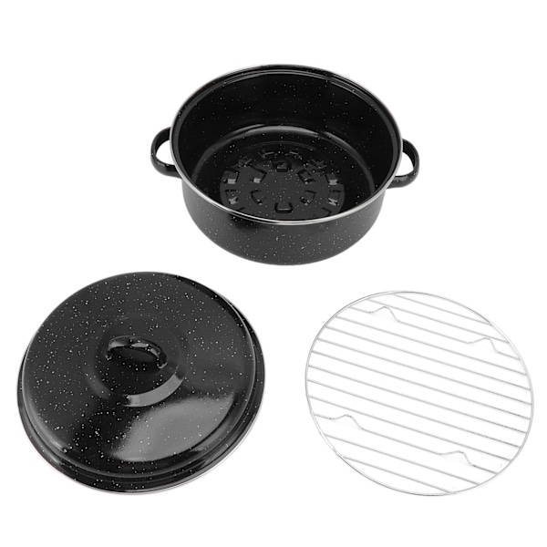 Stegepande Sort Spættet Finish Husholdning Non Stick BBQ Gryde Stegepande Med Låg til Ristede Sød Kartofler Kastanjer