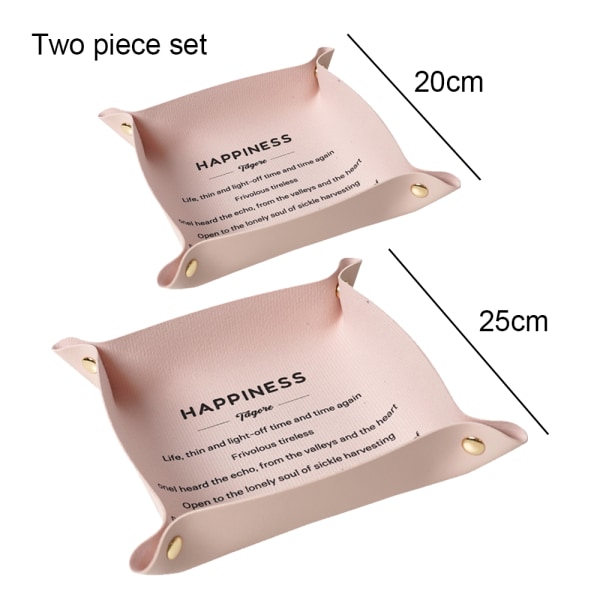 Valetbricka Skrivbordsförvaring Organizer - Multi-Use Läder Catchall Bricka Sängbord Nattduksbord Caddy Tärningshållare för Nycklar, Telefon, Plånbok, Mynt, Smycken,