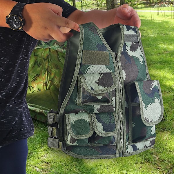 Hot Børn Børn Camouflage Vest til Udendørs Kamp Jagt Spil (Jungle Camouflage S)