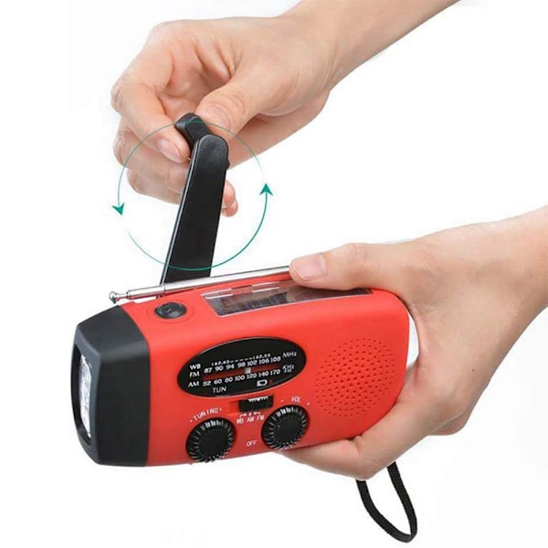 Handvevad Självdriven Am/fm/wb Noaa, Överlevnadsradio Med Portabel Mini Nödladdare, Perfekt För Din Orkanutrustning Och Jordbävningskit
