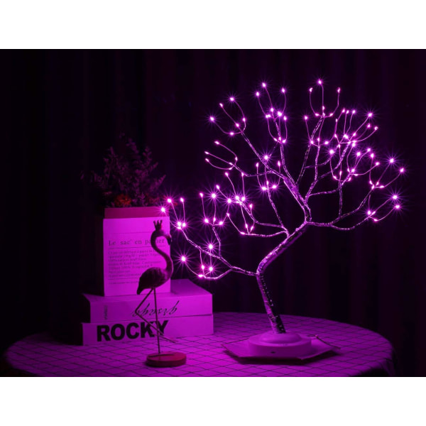 Bonsai-bordlampe med kunstig tre, LED-lys, 8 moduser