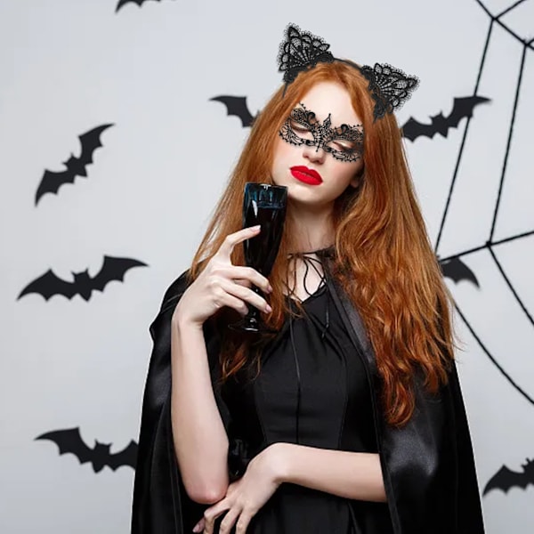 Iögonfallande Pannband med Kattöron, Sexig Vacker Utsökt Spets, One Size Passar De Flesta, Perfekt För Cosplay, Maskerad, Kostymfester, Modeaccessoar