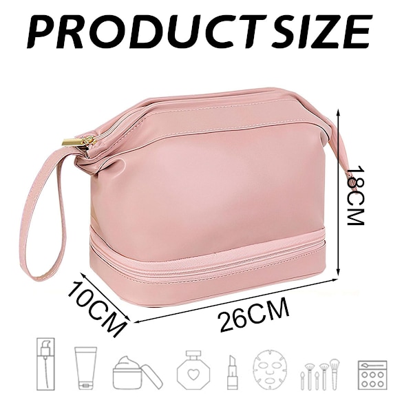 Stor Kosmetisk Väska för Resor, Kosmetisk Väska, Makeup Väska för Damer, Resväska med Hjul, One Size