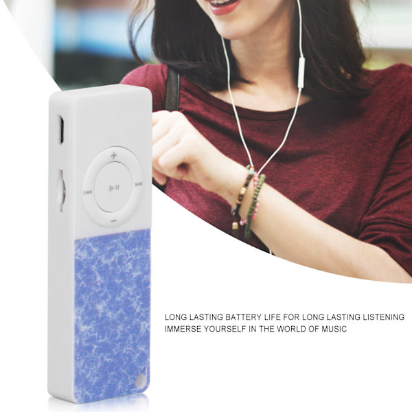 MP3-spelare Slim Classic Multifunktion HiFi Lossless Sound Music Player Stödjer upp till 64 GB Blå