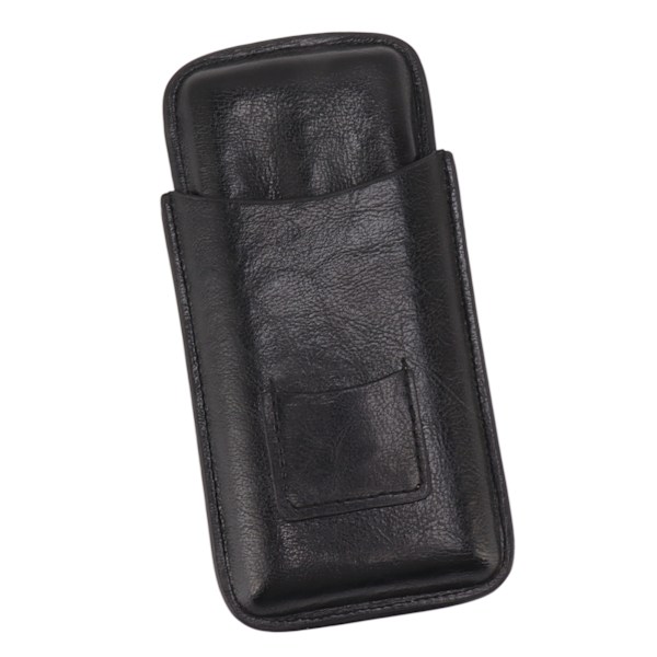 Läder cigarrfodral bärbar 3 finger cigarr humidor bärväska med skärare ficka för cigarrälskare