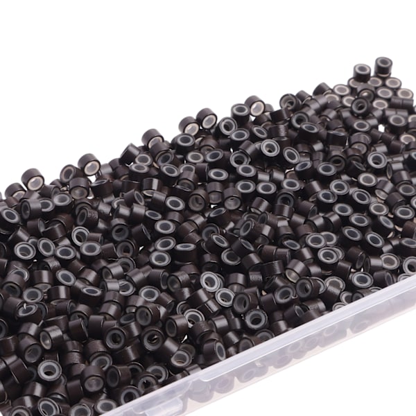 1000st 5.0mm Silikonfodrade Mikroringar, Mikro Nano Pärlor, Silikon Mikroringar Fodrade, Mikro Länkar Hårpärlor, Mikro Länkar Silikonpärlor, Silikon