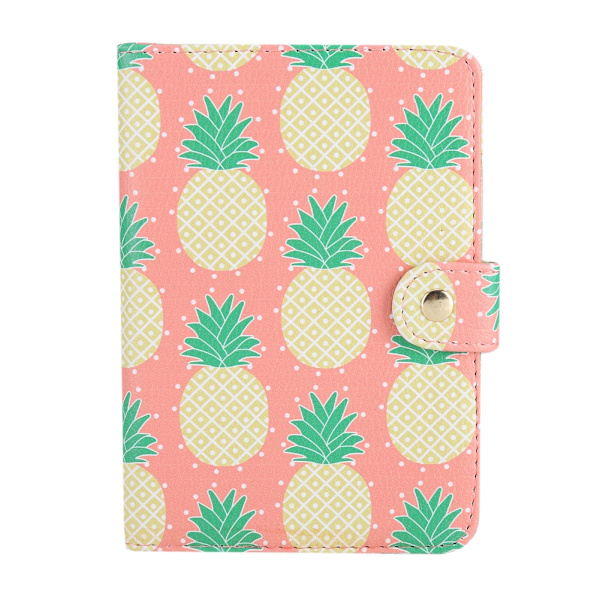 Søt trykt reise lommebok passomslag etui blokkeringsbeskyttelse dokumentorganisator etui ID kredittkort etui for reise ananas