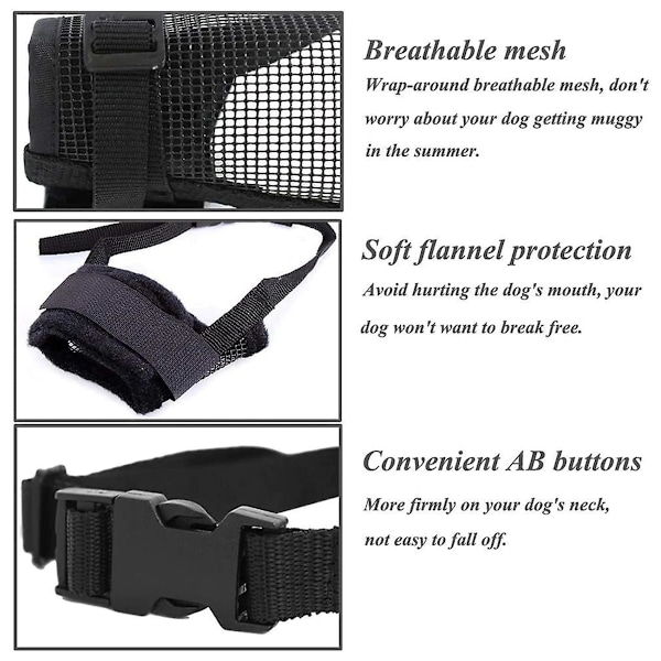 Hundmunkorg av polyesterfiber för stora hundar, luftig nätkonstruktion som andas, anti-bitande anti-slickande munkorg, ultraventilerad design snabb passform för säkra promenader