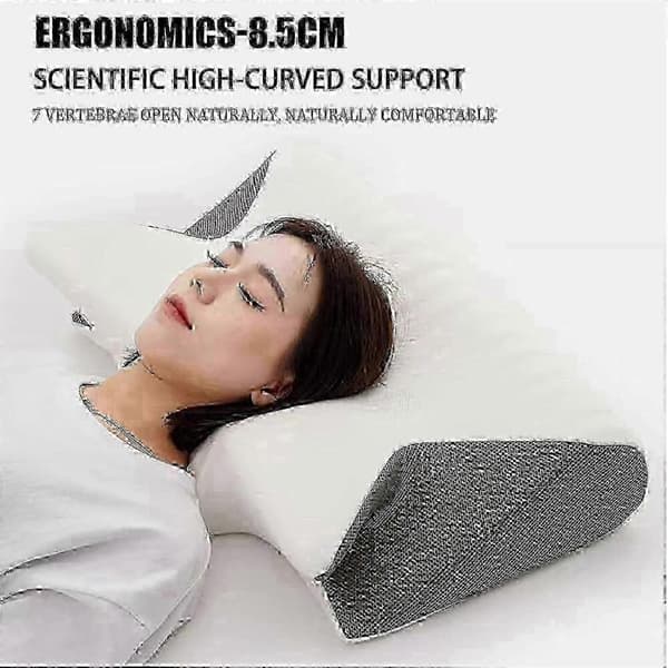 2-i-1 Ortopedisk Kudde, Memory Foam, Ergonomisk Kontur