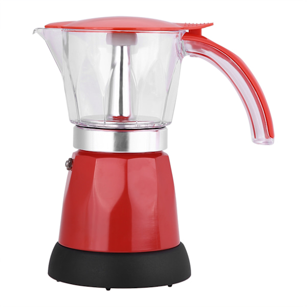 300 ml/6 kopper 480W elektrisk mokkakanne avtakbar kjøkken komfyrtopp kaffetrakter rød
