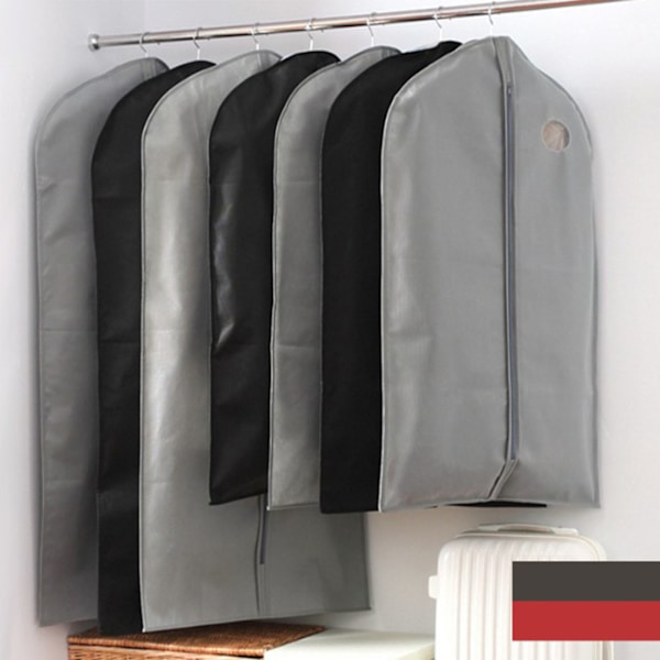 Bärbar Kostymväska, Andningsbart Tyghölje för Hängande Kläder, Organiserad Förvaring i Garderob, Liten Storlek Svart Non Woven-tyg