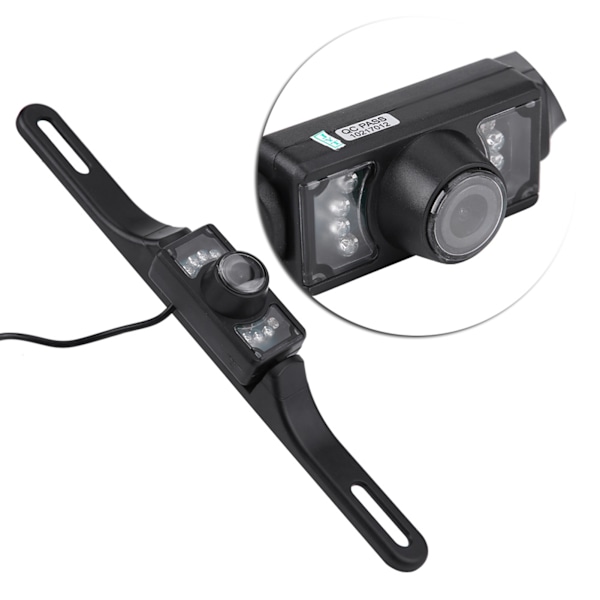 7 LED 140° vidvinkel bilnummerplåt Reaview backkamera för nattseende Vattentät