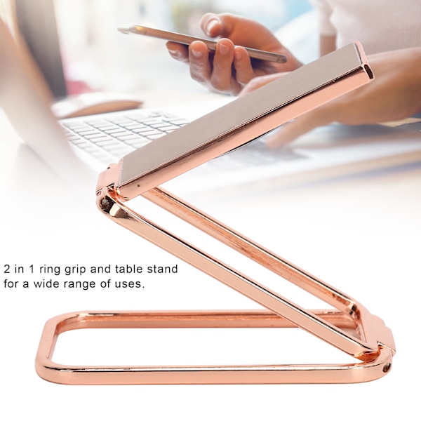Finger Ring Mobiltelefon Hållare Stativ 360° Rotation Metall Ring Spänne MultiAngle Handtag(Rose Gold )