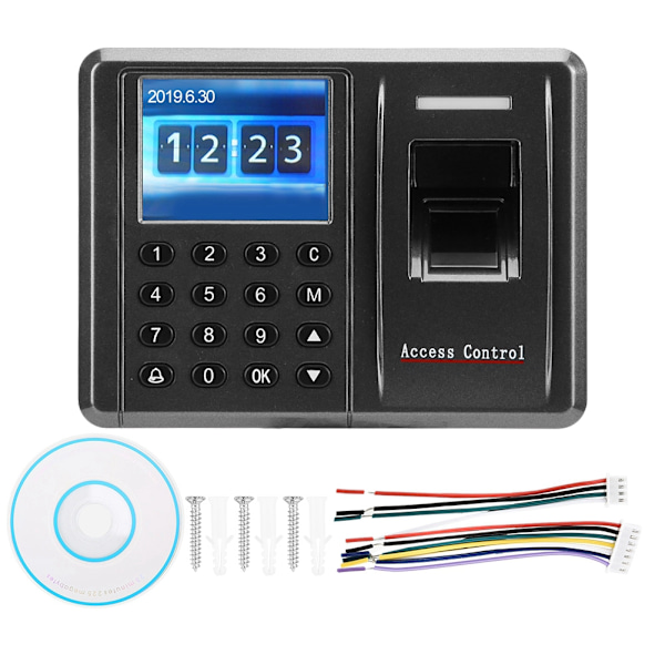 TCP IP LCD Fingerprint Attendance 125Khz RFID-kortlæser Adgangskontrolsystem til Wiegand26