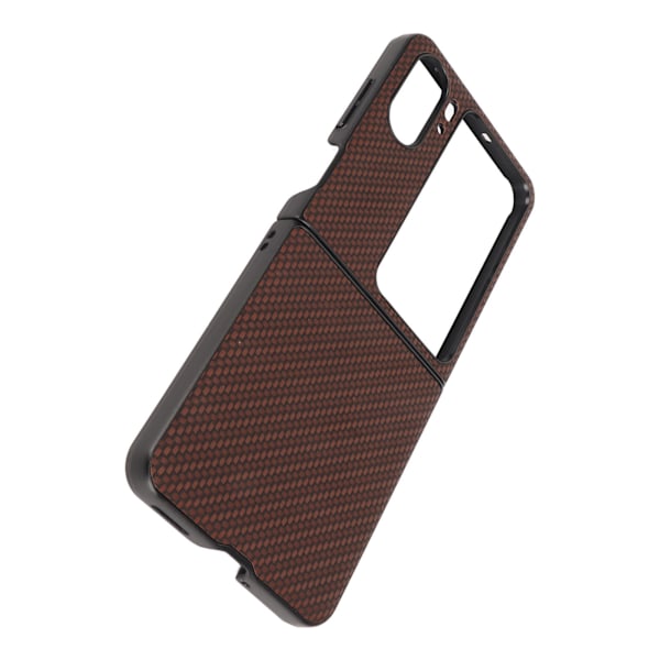 Hiilikuitukuvioinen taittuva puhelimen suojakotelo matkapuhelimen suojakotelo Oppo Find N2 Flip Brownille
