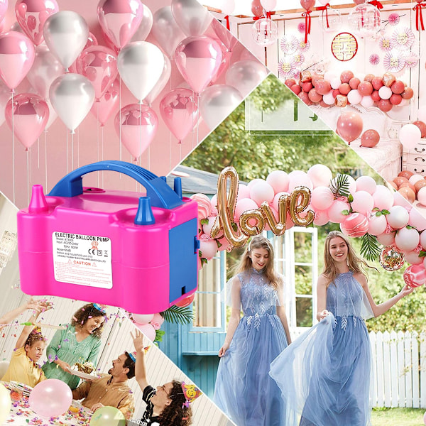 Elektrisk Ballongpump, Portabel Inflator För Latexballonger Och Dekorativa Ballonger, Snabb Och Effektiv Uppblåsning Med Flera Kylfördelningar