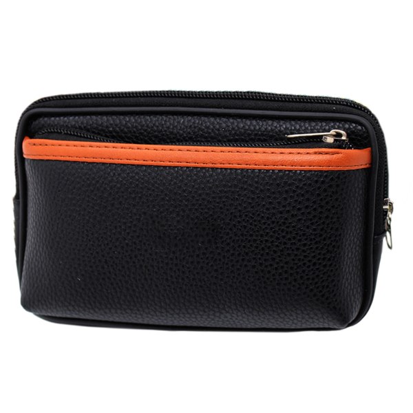 Horisontell PU-läder mobiltelefon Fanny pack slitage bälte multifunktionell mobiltelefon väska för män